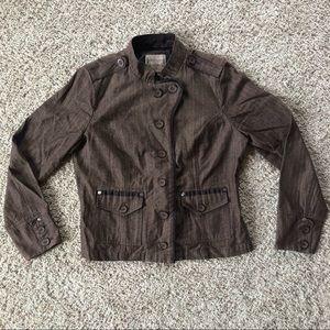 Ruff Hewn Brown Bomber Jacket Size Medium